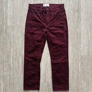 GAP Vintage Slim High Rise Corduroy Pants in Burgundy